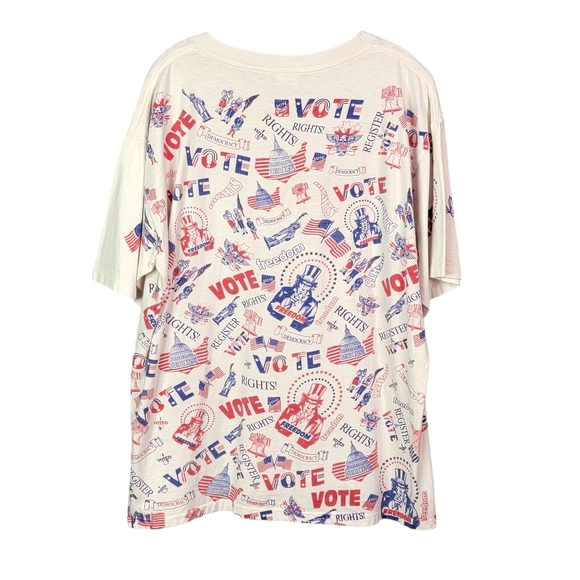 Vote Rights USA Uncle Sam All Over Print AOP Vintage Single Stitched Tee XL - Picture 5 of 16